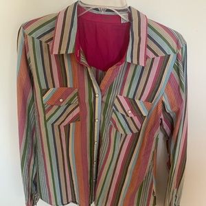 Pre-owned IZOD lg. ladies snap up western blouse.